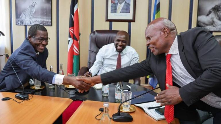 Kennedy Kaunda in a meeting with Energy CS Opiyo Wandayi and Interior CS Kipchumba Murkomen
