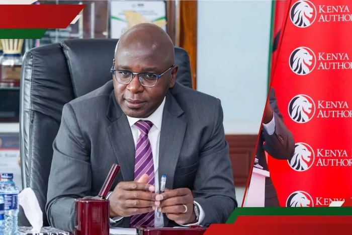 Kenya Revenue Authority (KRA) Commissioner General Humphrey Wattanga during a press conference