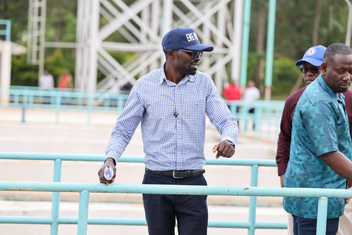 Ministry of Water, Sanitation and Irrigation Cabinet Secretary Eric Mugaa during an inspection in Homa Bay County (Image: Eric Mugaa)