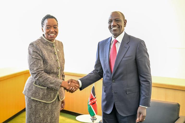 President William Ruto meets with Monica K. Juma, Executive Director UNODC and Director -General of the UN Office at Vienna, at United Nations headquarters, New York (Image: Files)