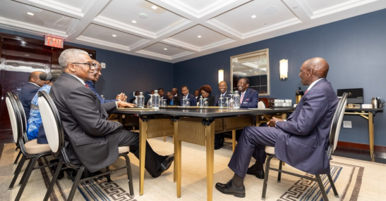 President William Ruto accompanied by his Kenyan delegation held talks with the President/CEO of Dangote Industries, Aliko Dangote, and the CEO of the Africa Finance Corporation (AFC), Samaila Zubairu, on the sidelines of UNGA in New York. (Image: PCS)