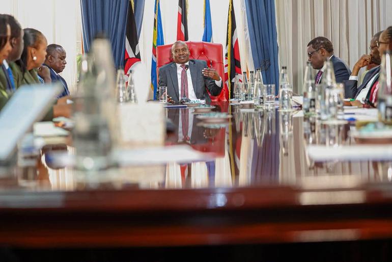 Deputy President Kithure Kindiki holds deliberations on new measures with the IG of Police, the Director of Public Prosecutions, representatives of the Council of Governors, relevant Principal Secretaries and heads of agencies (Image: Files)