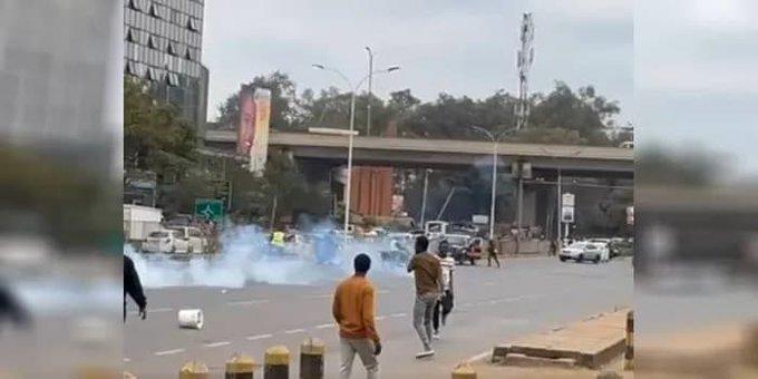 An image of UON students during the protests