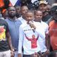 Embakasi East Member of Parliament Babu Owino (right) addresses the crowd during a past Linda Mwananchi rally in Kakamega