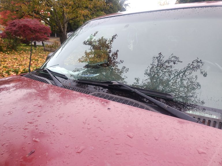 A vehicle fitted with silicone windshield wipers