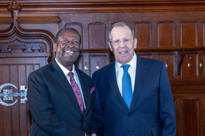 Prime Cabinet Secretary and Foreign Affairs Minister Musalia Mudavadi with Russian Foreign Minister Sergey Lavrov in Moscow on March 16, 2026