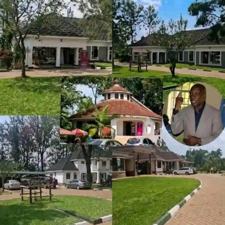 A photo collage showing Senator Boni Khalwale’s polygamous homestead, where each of his four wives has her own house within the same compound and he has another house for himself (Image: Files)
