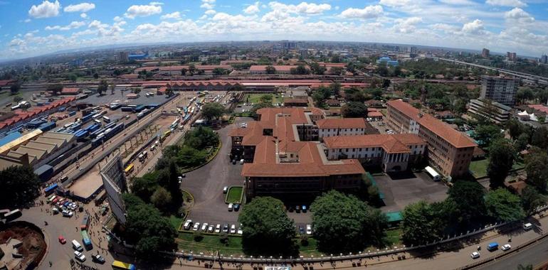 An aerial view of Nairobi City overlooking the Kenya Railways Headquarters.(Image:NTV Kenya)