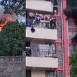 Dramatic Video Captures Kiambu Man's Daring Climb to Rescue Girl From Burning Building