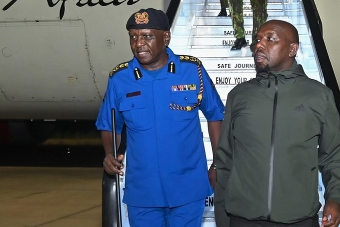 Interior CS Kipchumba Murkomen with Police IG Douglas Kanja