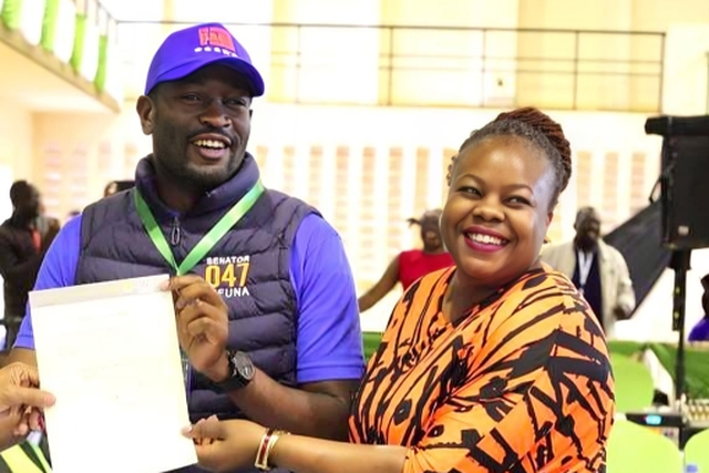 Nairobi Senator Edwin Sifuna with his wife