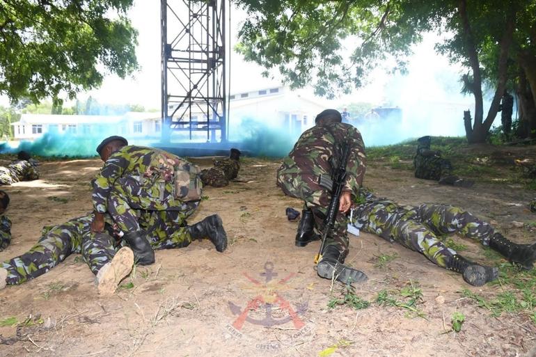 Members of the elite SBU team conducting training drills at a naval base in Mombasa (Image: KDF website)