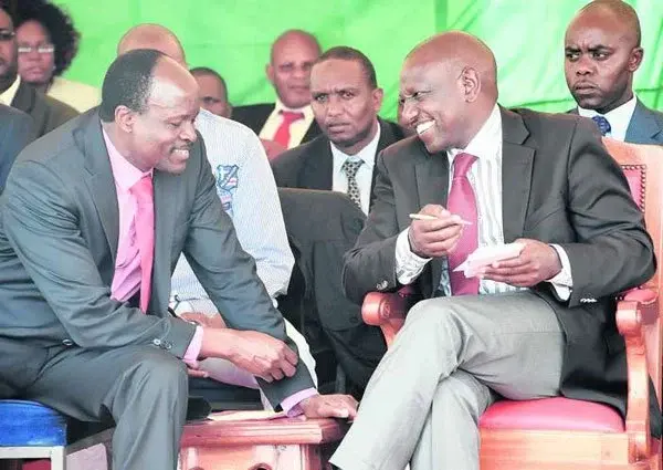 Former Migori Governor Okoth Obado and President William Ruto