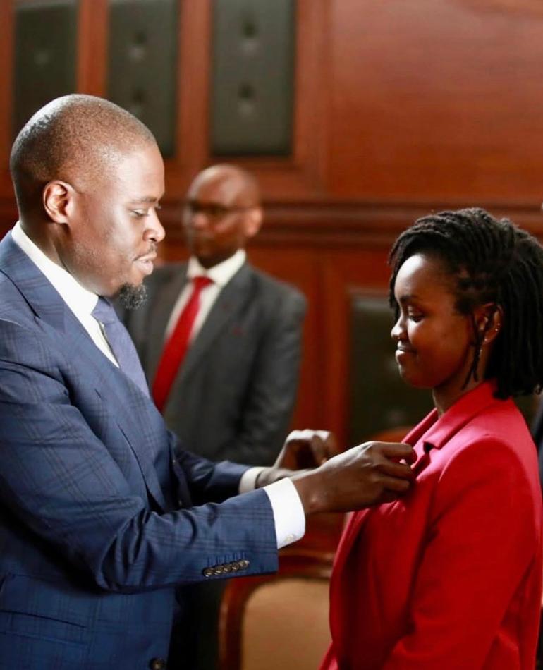 Governor Johnson Sakaja and Suzanne Silantoi Lengewa