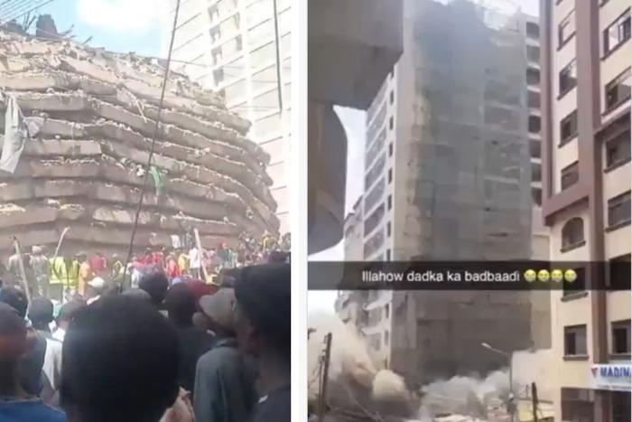 VIDEO: Terrifying Moment 13-Storey Building Collapses in Eastleigh