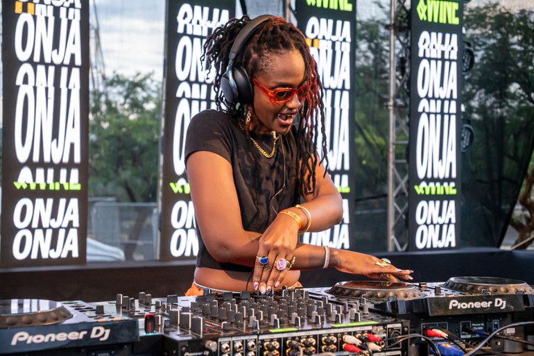 Shishi on the decks at the Onja Onja stage