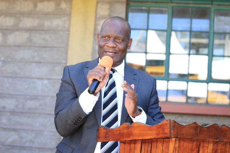 Environment and Land Court Judge Justice Oguttu Mboya makes a speech at a past Judiciary function in Nairobi (Image: Files)
