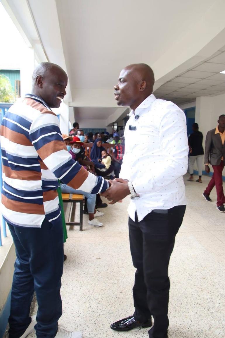 The new Mama Lucy Kibaki Hospital Board member Calvince Gaucho during an impromptu visit to the facility (Image: Files)