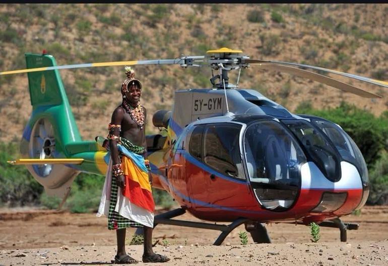 The ill-fated Eurocopter EC130 B4, registration 5Y-GYM tourist helicopter that crashed near Mt Ololokwe in Samburu County killing seven people (Image: Files)