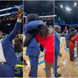 Madina Okot dwarfs Ruto, Rachel, bends low in hilarious courtside hug at WNBA game in New York