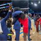 Madina Okot dwarfs Ruto, Rachel, bends low in hilarious courtside hug at WNBA game in New York
