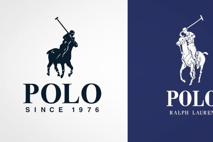 Image showing the logos of 2 Polo brands. The South African pony faces right, while the original Ralph Lauren pony faces left.
