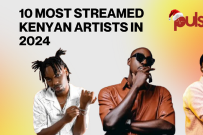 A collage of Lil Maina, Bien and Okello Max among the most streamed Kenyan artists on Spotify in 2024