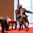 President William Ruto having a conversation with Aliko Dangote, Africa's richest man.