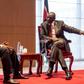 President William Ruto having a conversation with Aliko Dangote, Africa's richest man.