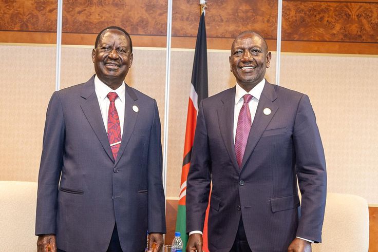 President William Ruto with former PM Raila Odinga