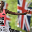 Sabastian Sawe becomes the first person ever to break the 2-hour barrier in official race conditions, storming to a historic 1:59:30 at the London Marathon in April 2026. (Image: World Athletics)