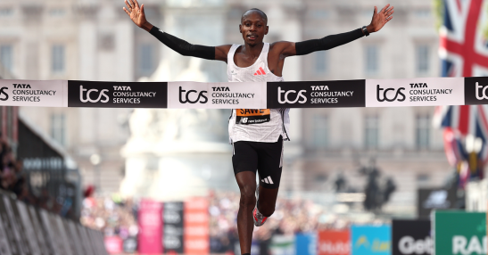 Sebastian Sawe wins the 2025 London Marathon. (Image: World Athletics)