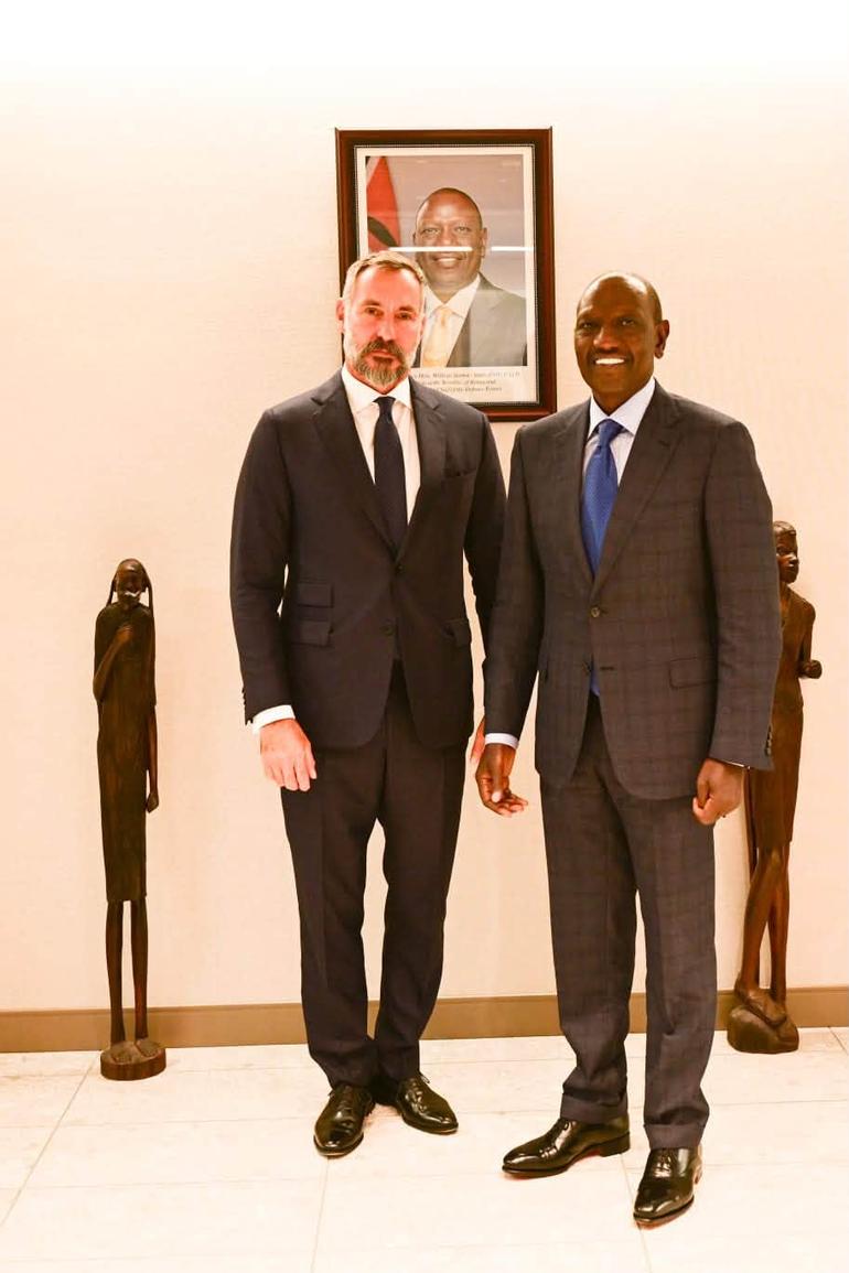 President William Ruto in a meeting with His Highness the Aga Khan on the sidelines of the United Nations General Assembly in New York (Image: Files)