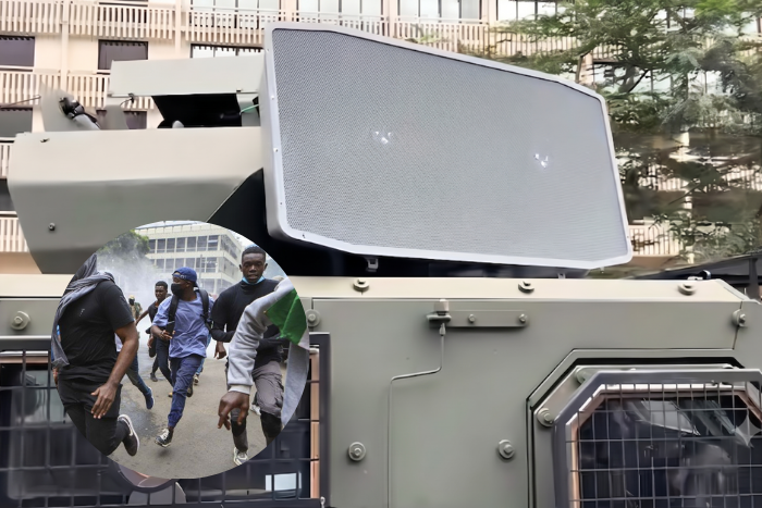 LRAD sound device deployed to prostestors