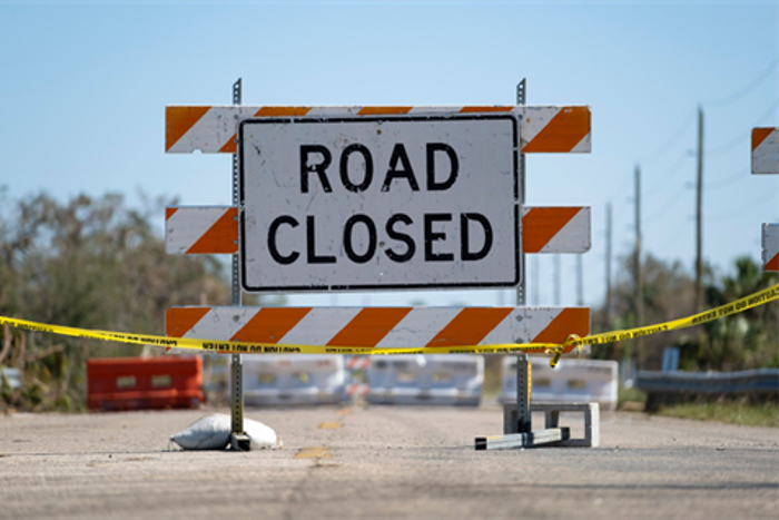 Road closure signage