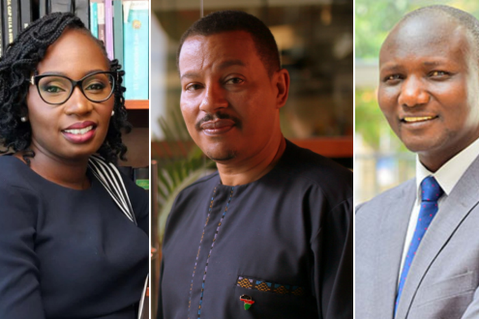 A collage photo of Faith Odhiambo, Irungu Houghton and John Olukuru (Dr.)