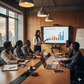 An AI-generated image of staff at a boardroom