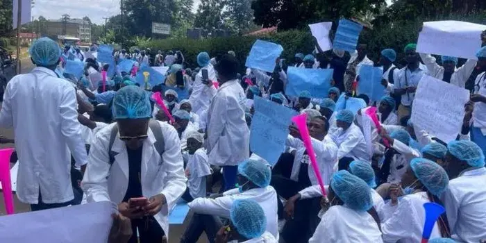 Meru doctors holding demonstrations on March 26, 2024 (Image:Davji Atellah)