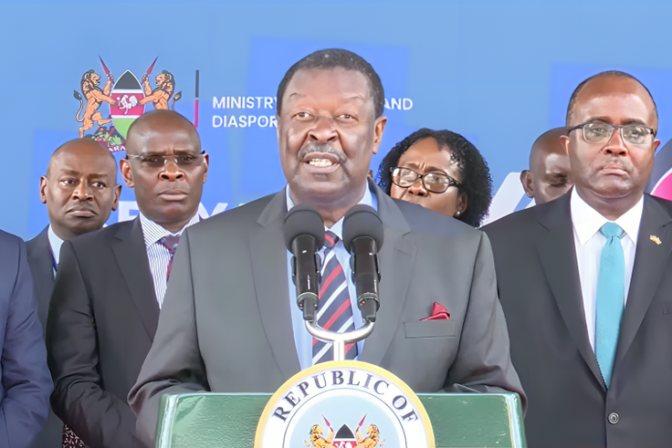 Prime CS Musalia Mudavadi addressing the media on November 26, 2024