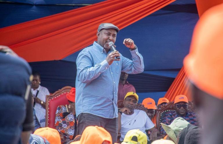 Suna East MP Junet Mohamed addressing a rally in Malava, Kakamega County