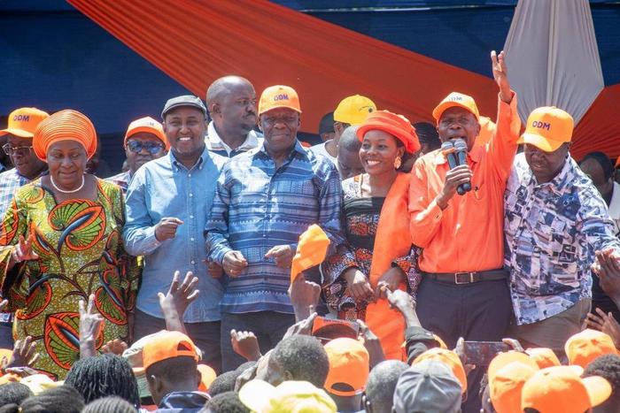 ODM leaders during a rally in Malava Kakamega County