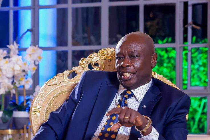 Former Deputy President Rigathi Gachagua during an interview with Yvonne Okwara