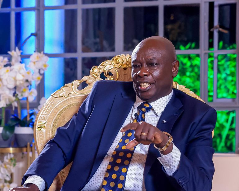 Former Deputy President Rigathi Gachagua during an interview with Yvonne Okwara