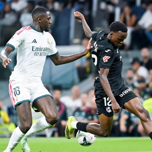 Harambee Stars footballer Job Ochieng assists Real Sociedad in scoring the only goal against Real Madrid (Image: Files)