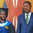 Speaker Moses Wetangula and Claire Juma at his office in the National Assembly