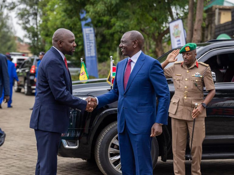 Youth, Sports, and Arts CS Kipchumba Murkomen welcomes President William Ruto to the Kenya Innovation Week
