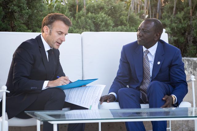 French President Emmanuel Macron and Kenyan President William Ruto in a past meeting