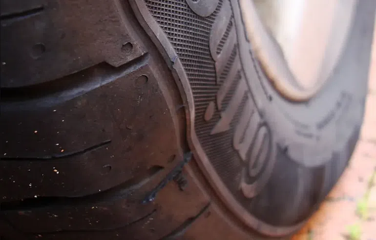A tyre bubble on car tyre