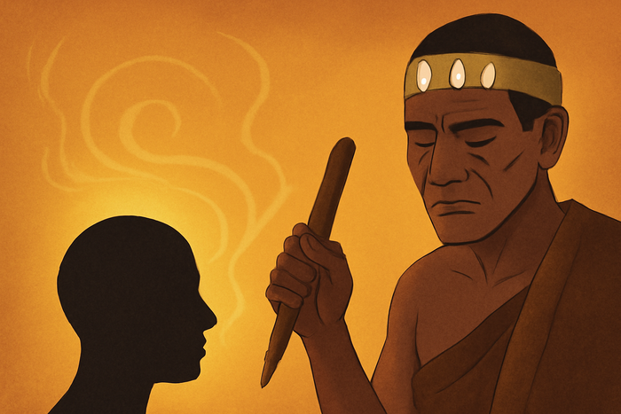 Illustration of a traditional African healer