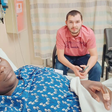 A photo of Mama Jimmy and Baba Jimmy in hospital in the U.S.